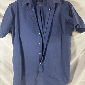 Navy Blue Casual Button-Down Shirt